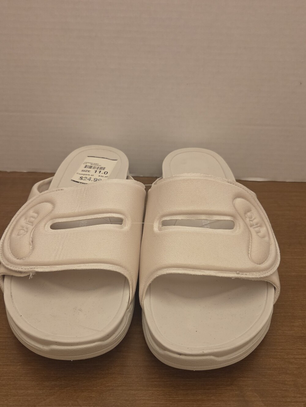 Ryka Re-Zorb Winter White Slip-On Slides with Adjustable Strap, Size 11, NEW